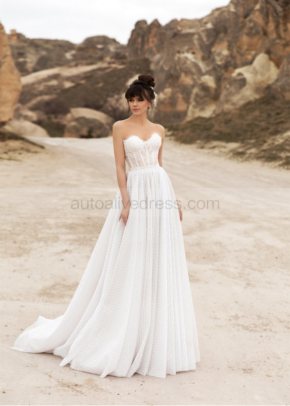 Strapless Ivory Lace Fashion Wedding Dress Strapless Ivory Lace Fashion Wedding Dress